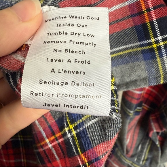 Grayson Frank & Eileen‎ The Hero Womens Gray Red Plaid Flannel Size 01/XS - Picture 7 of 9